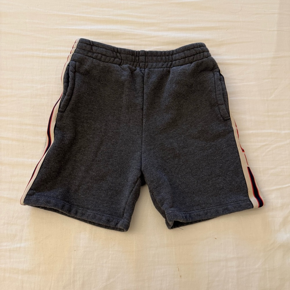 Gucci Kids Charcoal Shorts with Striped Trim